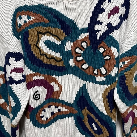 HENRY GRETHEL Vintage classic heavy
Cotton Knit retro unique crewneck Sweater - Picture 5 of 8